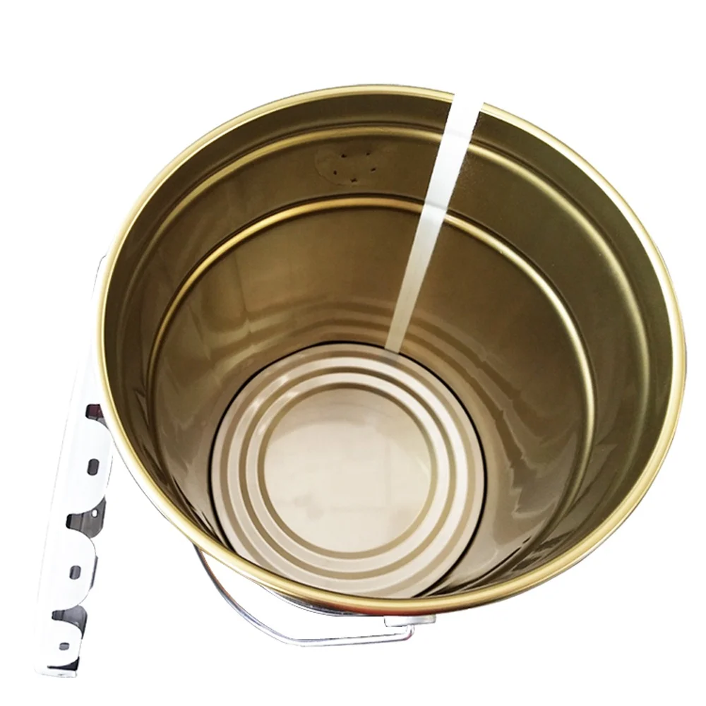 
printed 5 gallon metal tin bucket with handle and flower edge lid 