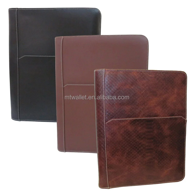 Leather Writing Portfolio Cover A4 Clear File Folder Document Holder