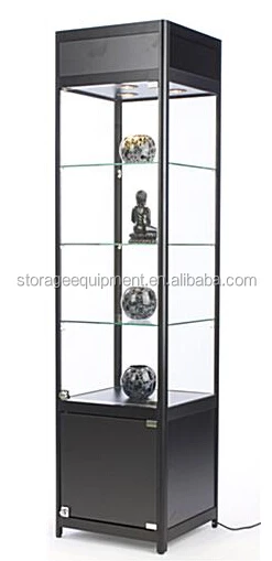 Стеклянная витрина для ювелирных изделий со светодиодными лампами