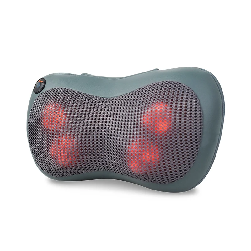 12 роликов с подогревом, Массажер шиацу для спины и шеи, подушка электрическая для массажа для глубокого разминания плеч, спины и ног