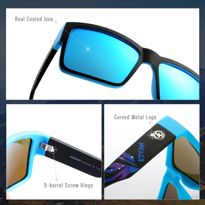 KDEAM Sun Shades Polarized Thickness Sunglasses New 2024 Designer Fashion UV Resistant Sunglasses with PC Frame