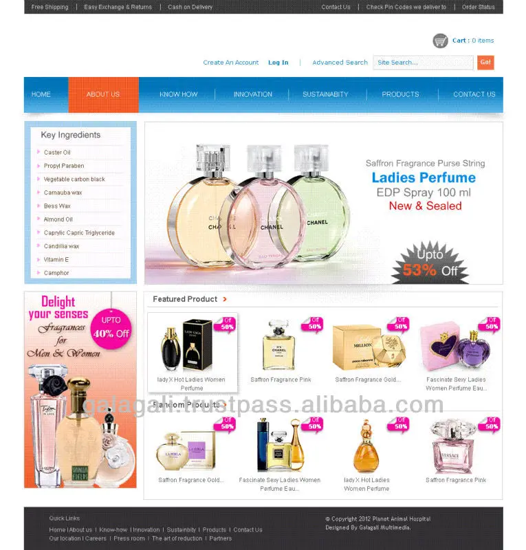 Дизайн веб-сайта для продажи косметики электронной коммерции