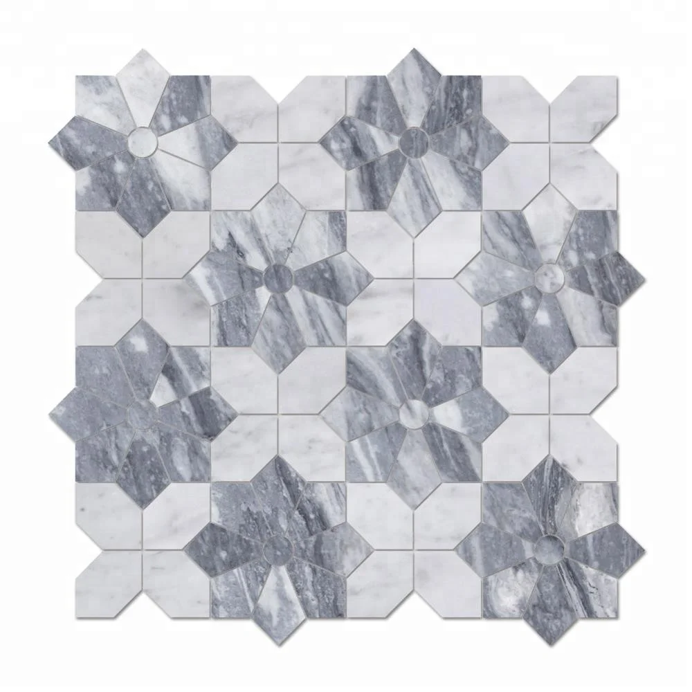 Centurymosaic Hot Selling Flower Marble Waterjet Wall Decor Mosaic Tile