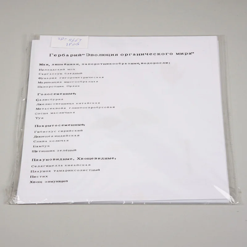 The Evolution of Organic beings Herbarium