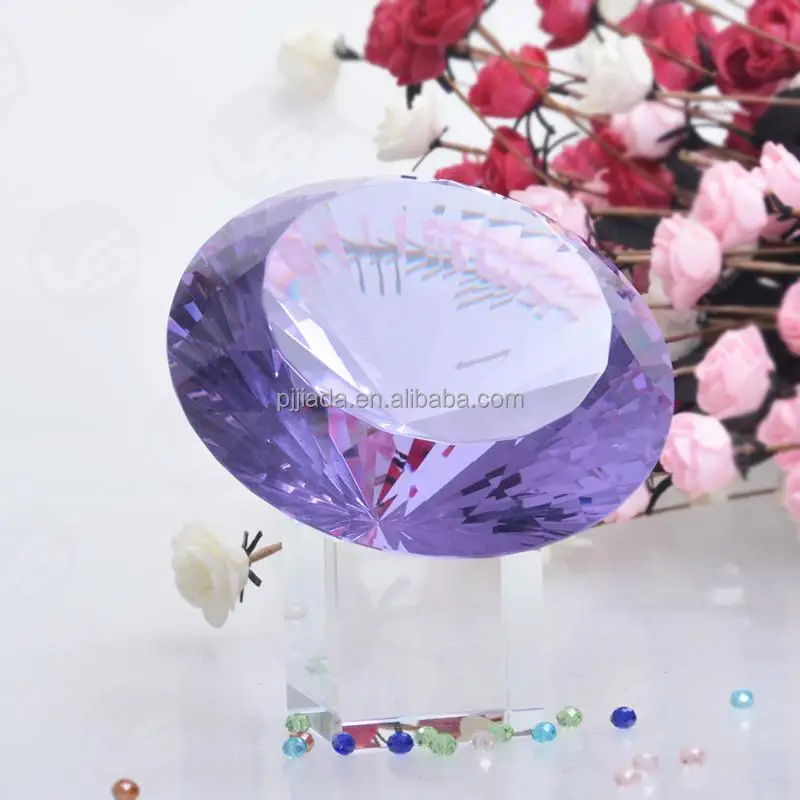 Home Decor Ornaments Wedding Party Gifts 3CM Garland Chakra Spectra Laser Cut Crystal Glass Diamond