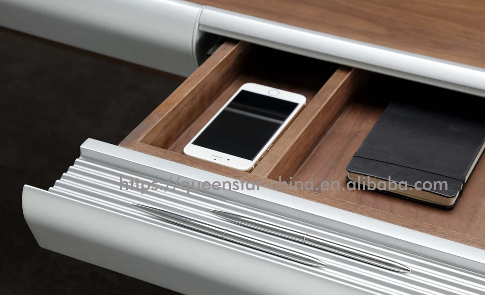 QS-ODJ09 American style luxury MDF office desk with return cabinet director table