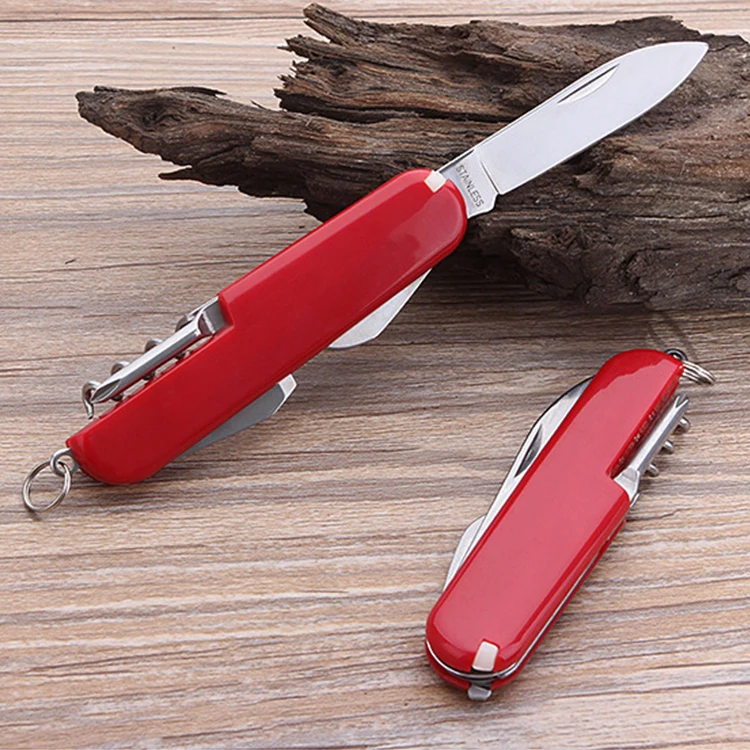 COG wholesale 5 functions Plastic handle folding knife multi-functional gift mini camping knife