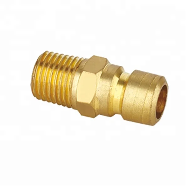 1/4 3/8 Inch Brass Male  Pneumatic Connector Pipe Quick Plug