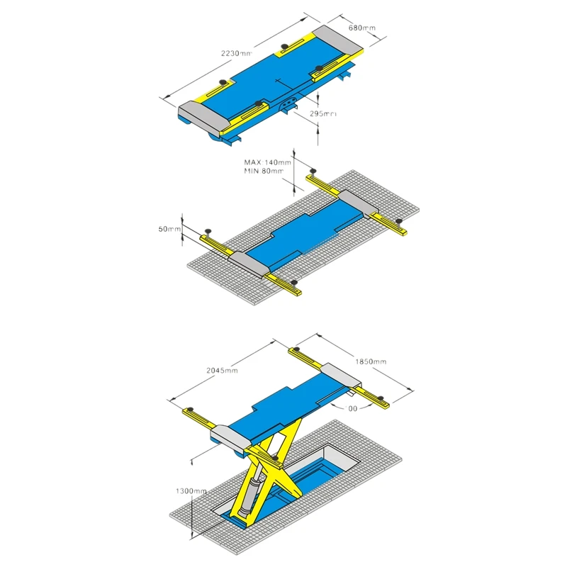 Guangli Hot Sell One Cylinder Hydraulic Auto Scissor Car Lift for Body Repair and Painting