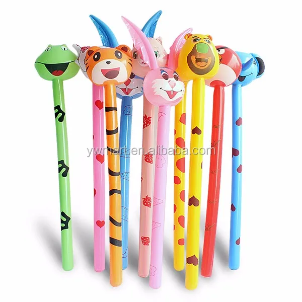 
Hot sell high quality new shape PVC inflatable animal stick toys for children 