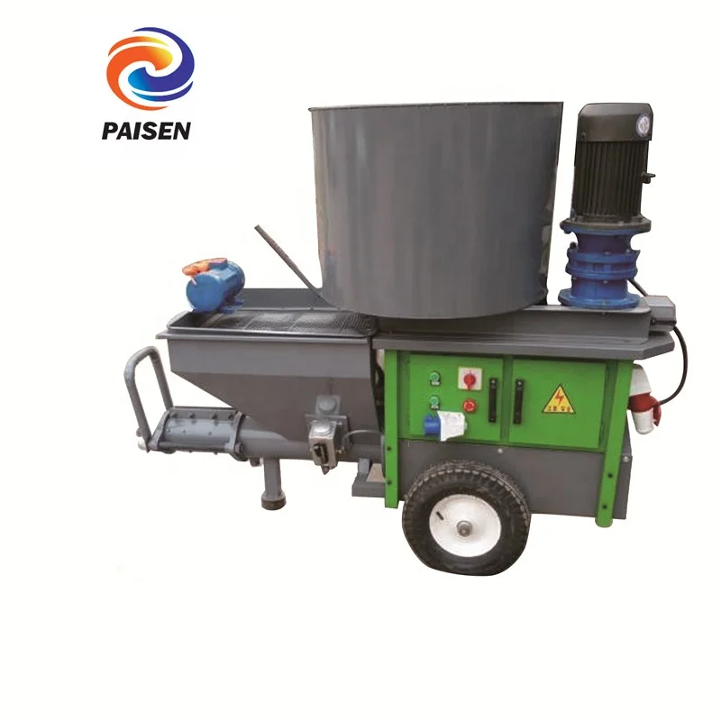 12 horse power diesel motor automatic cement render plaster pump/air spray machine for wall