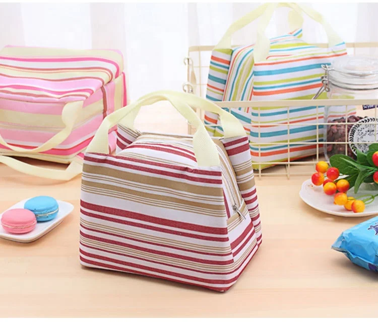 Оптовая продажа, оксфордская 600D изоляционная сумка-холодильник, водонепроницаемая полосатая Корзина для пикника, стильная сумка-холодильник