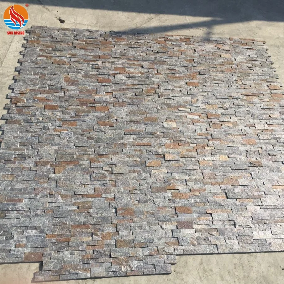 Прямая Заводская поставка каменная облицовочная плитка из кварцит для украшения стен