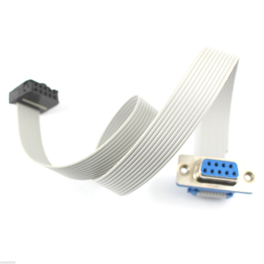D-SUB DB9 9 Pin Female Connector To IDC Female 10 Pin Flat Cable