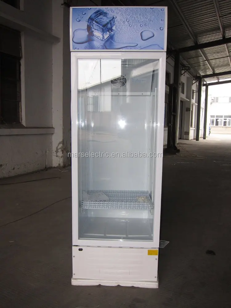 MARS design glass showcase for home LC-360F 360 liters commercial upright showcase / display cooler with led lights