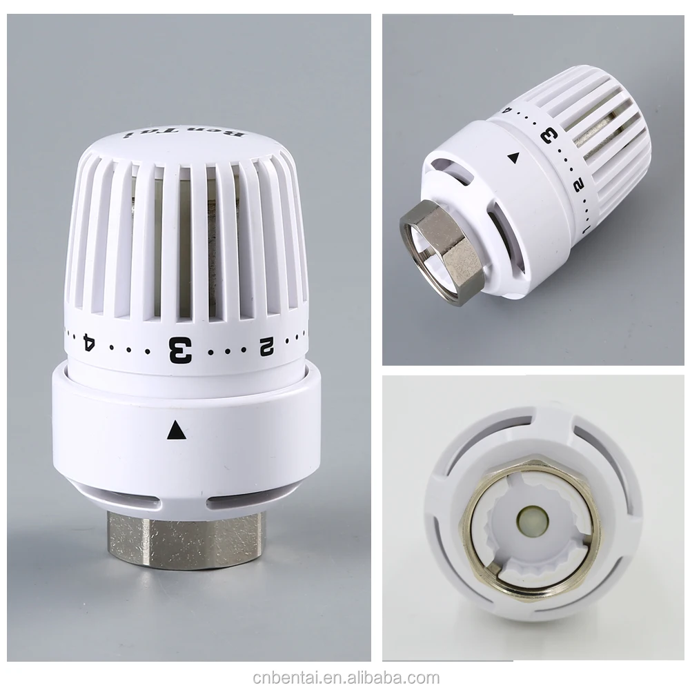 thermostatic radiator valve head with liguid sensor for water home heating system or TRV