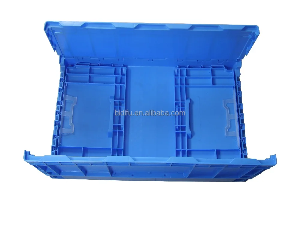 plastic crates folding stackable turnover box with lid plastic moving crate collapsible crate