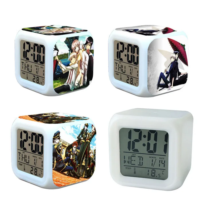 Creative Colorful Square Alarm Clock Luminous Electronic Digital Alarm Clock Accept Custom LOGO