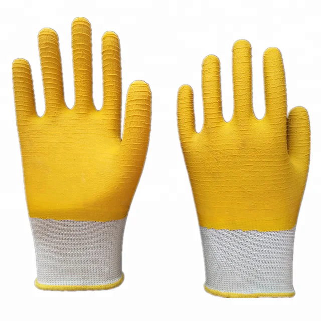 Full Latex Coated Anti-slip Dipped Plam Wrinkle Latex Gloves