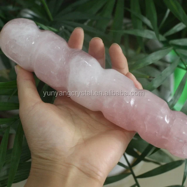 Natural spiral rose quartz crystal dildo massage stick wand points for beauty care scraper board