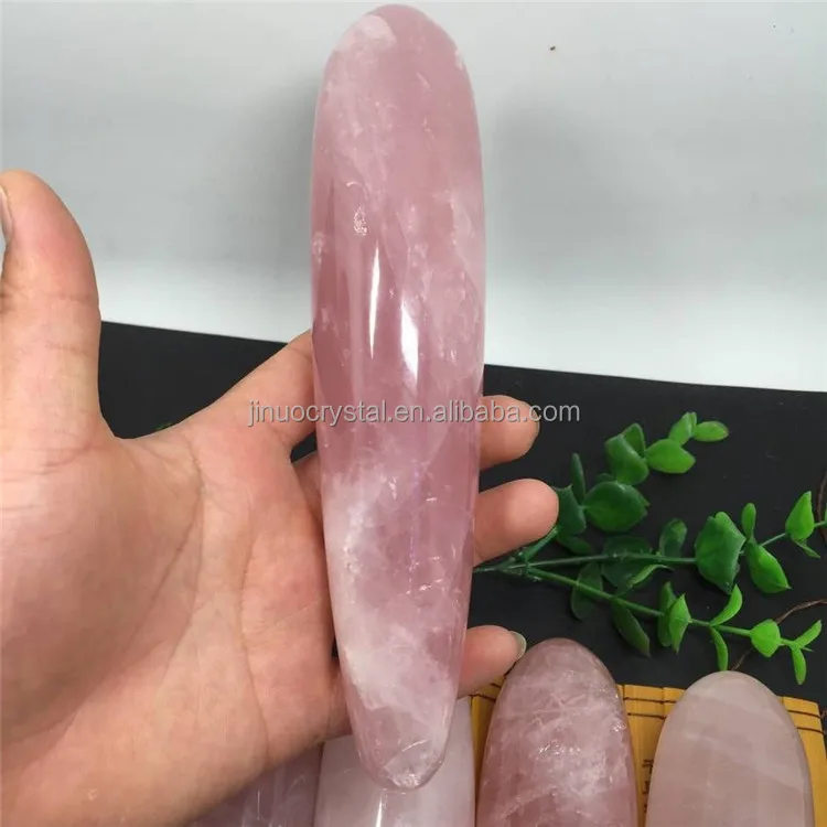 Natural rose quartz crystal dildo masturbation artificial penis for sale