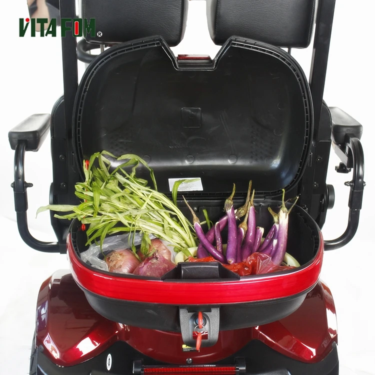 Stable Red New Energy Electric Scooter 1300W Long Range Electric Golf Cart Four Wheeled with Basket and Ceiling