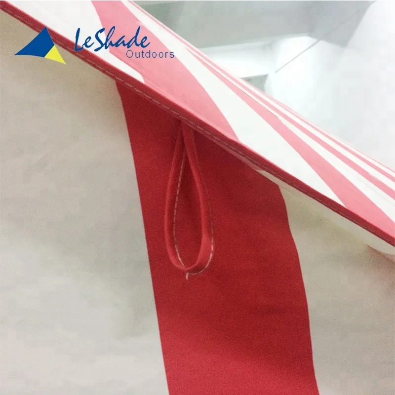 White and Red Striped Canvas Bell Tent 4m