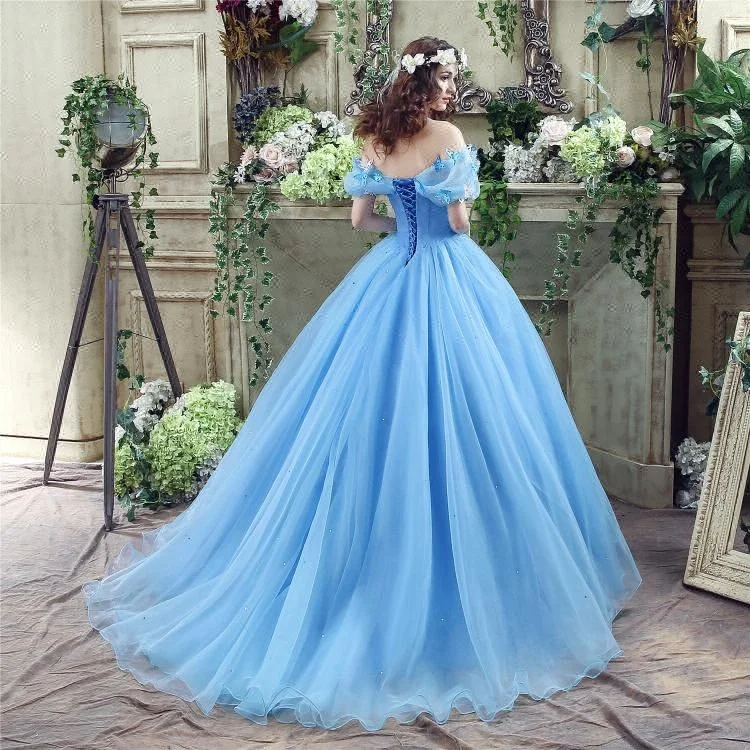 Cheap Quinceanera Dresses Off Shoulder Ball Gown Tulle Pictures For Wholesale