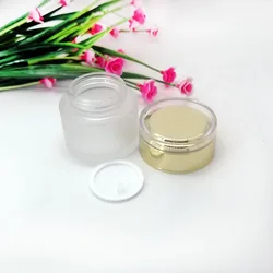 50g glass frosting cream empty bottle with acrylic gold lid Cosmetic glass jar Skin care packaging container
