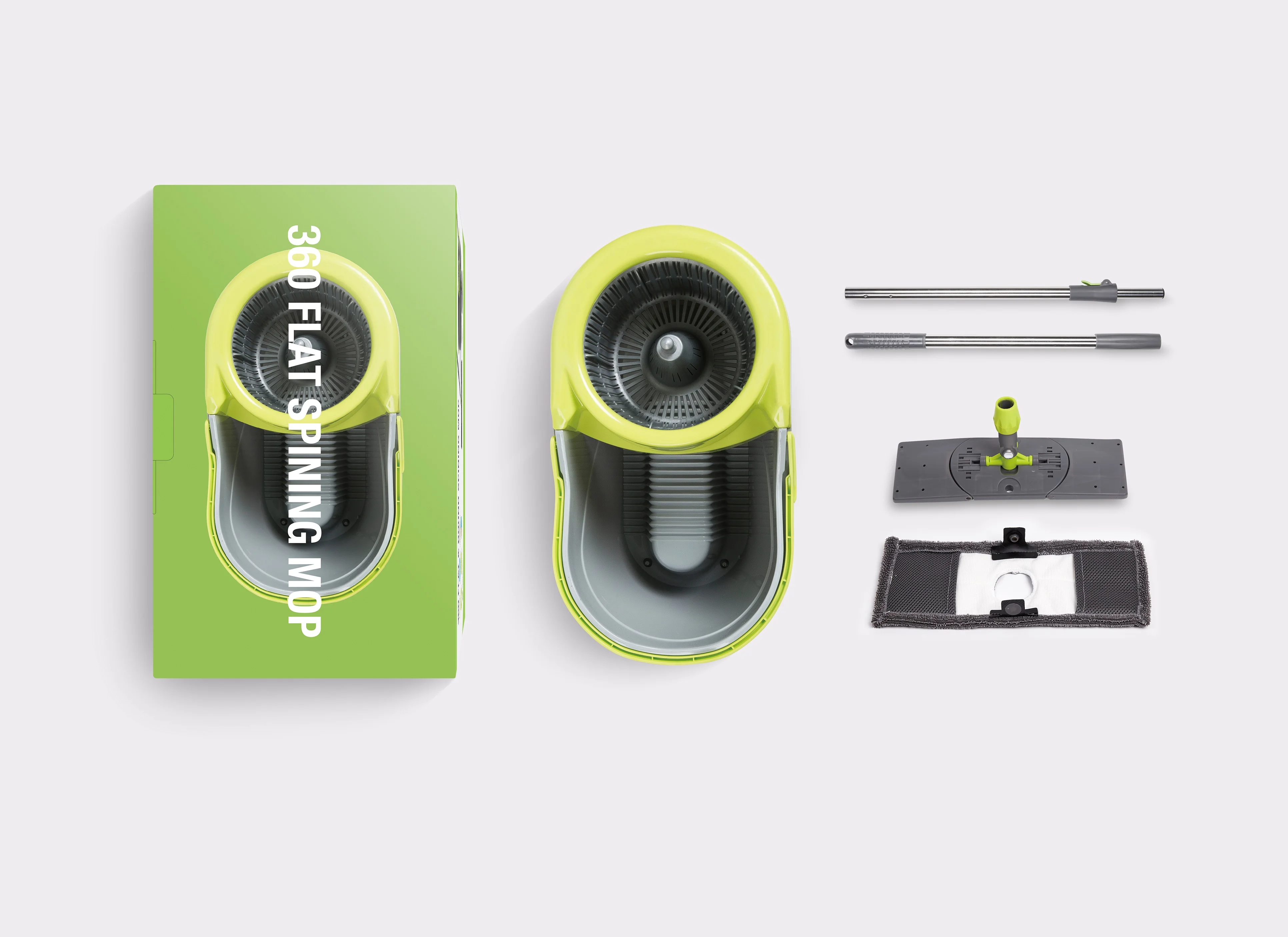 Microfibre Fabric Mopping System Hand Pressed Flat  Mop 360 With Dry And Wet Use