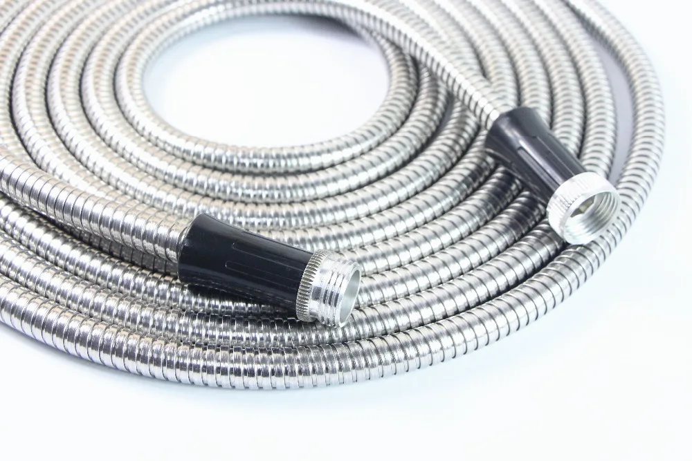Metallic hose flexible water shower hose stainless steel metal garden hose