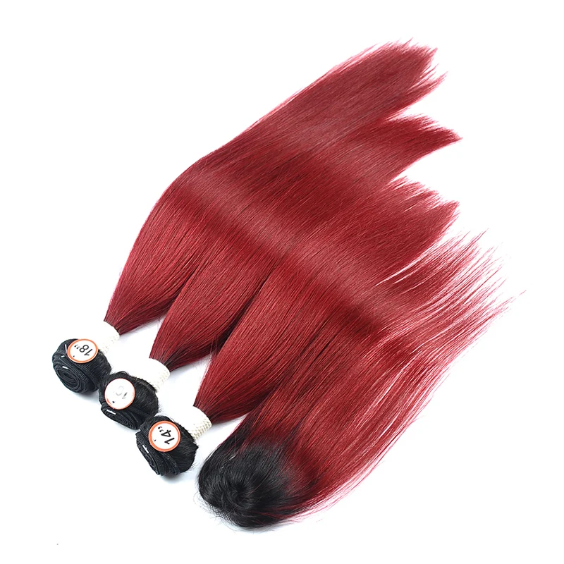 
Newest Hair Products for 2018 Ombre Human Hair Bundles With Hair Whorl 1.5 Inch Round Top Lace Closure from China Supplier 