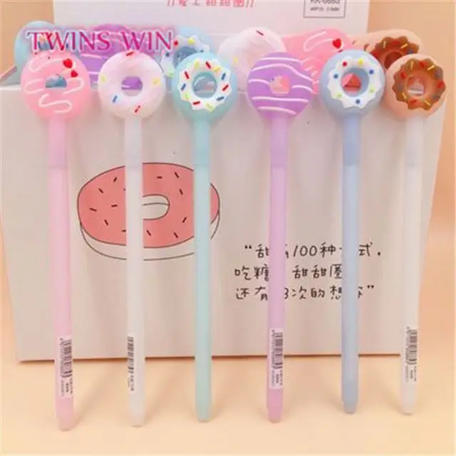 2019 kawaii stationery cute online shopping colorful  donut liquidly ink pen 1213