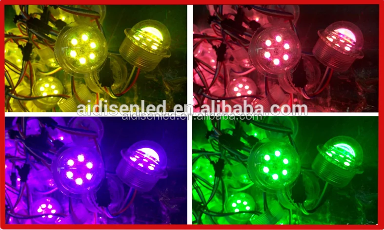 DC12V/24V RGB Full color led addressable 35mm 6leds programmable led pixel light for amusement rides