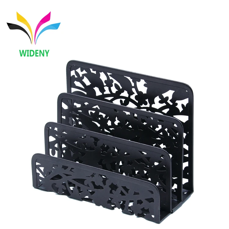 WIDENY полый цветочный узор металлический Настольный 3 вертикальный почтовый держатель сортировщика