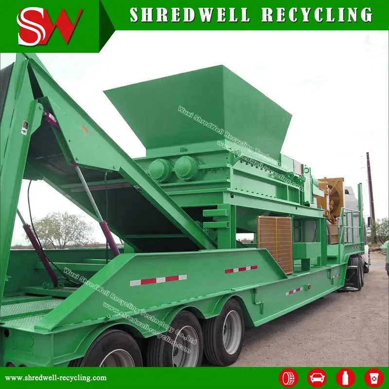 
High Efficiency Portable Used Tire Shredder Machinery For Sale 