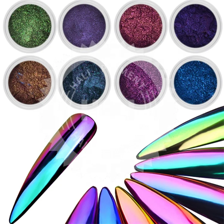 Wholesale 1g High Grade Chrome Pigment Powder Mirror Nails Powder Color Shift Pigment Nail Art Glitter for Gel Nail Polish