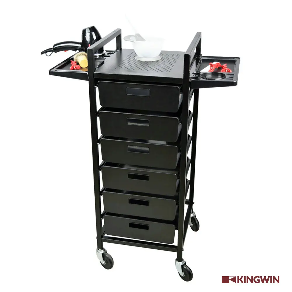 portable hair Plastic Storage Drawer Matrix Nail Hair Salon Trolley with wheels