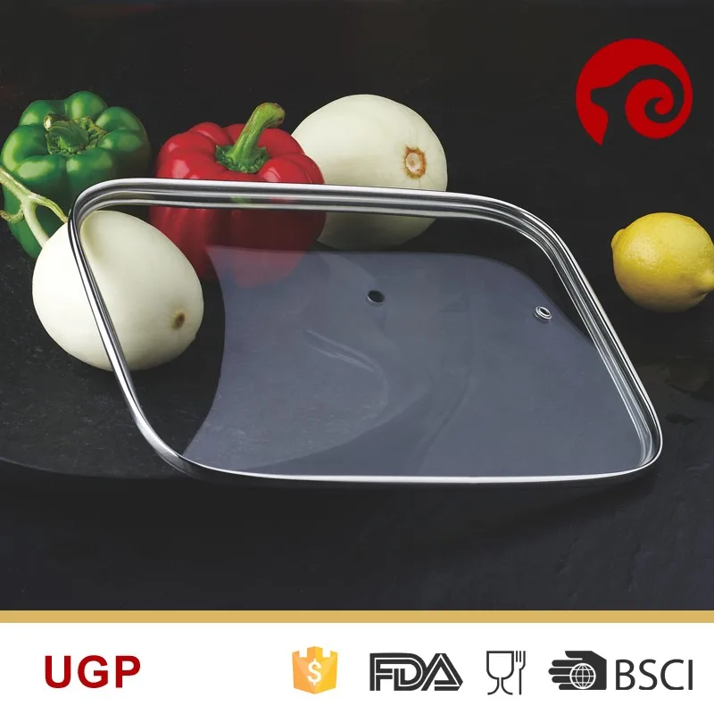 rectangular flat tempered glass pot lid in cookware parts