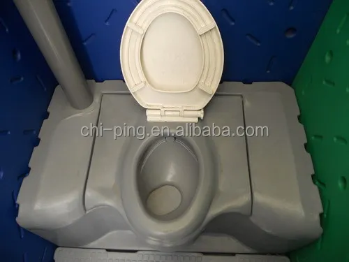 Outdoor sporting plastic toilet in seat type with flush system