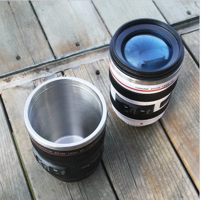 400ml Creative Camera Coffee Mugs Stainless Steel Lens Travel Mug Vacuum Flasks Thermocup Novelty Gifts Camera Lens Mug