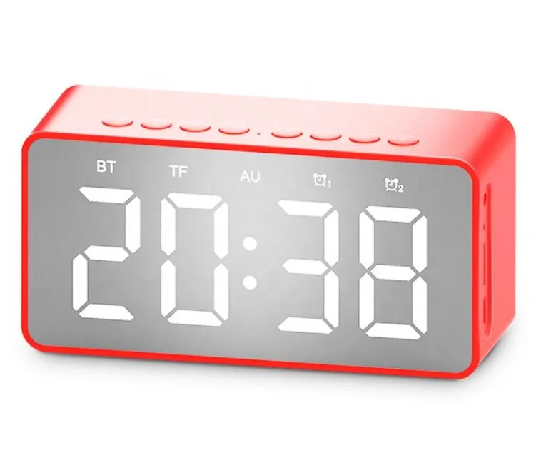 Portable 1600mah battery 2x5W BT5.0  New Arrival Portable Wireless Bluetooths alarm clock speaker With Alarm Clock Function