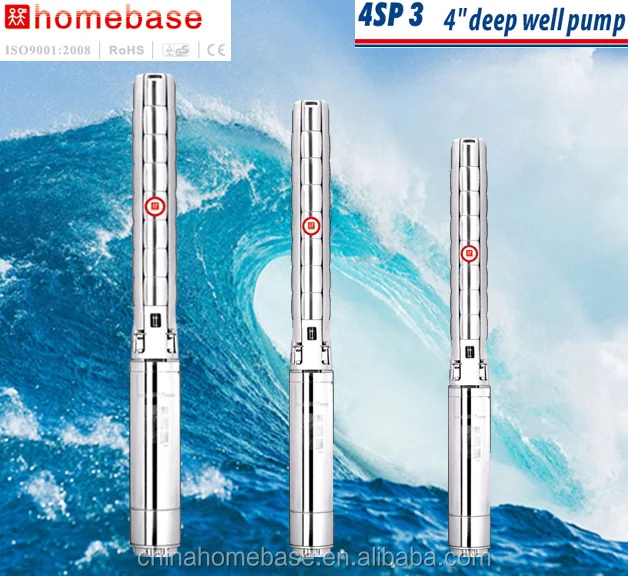 China manufactuer 4SP3 series Stainless steel impeller 1.5hp water submersible pump italy brand