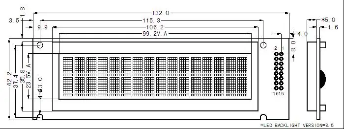 Тип характера 2X16 1602 16x2 LCM ЖК-дисплей модуля с HD44780 контроллер
