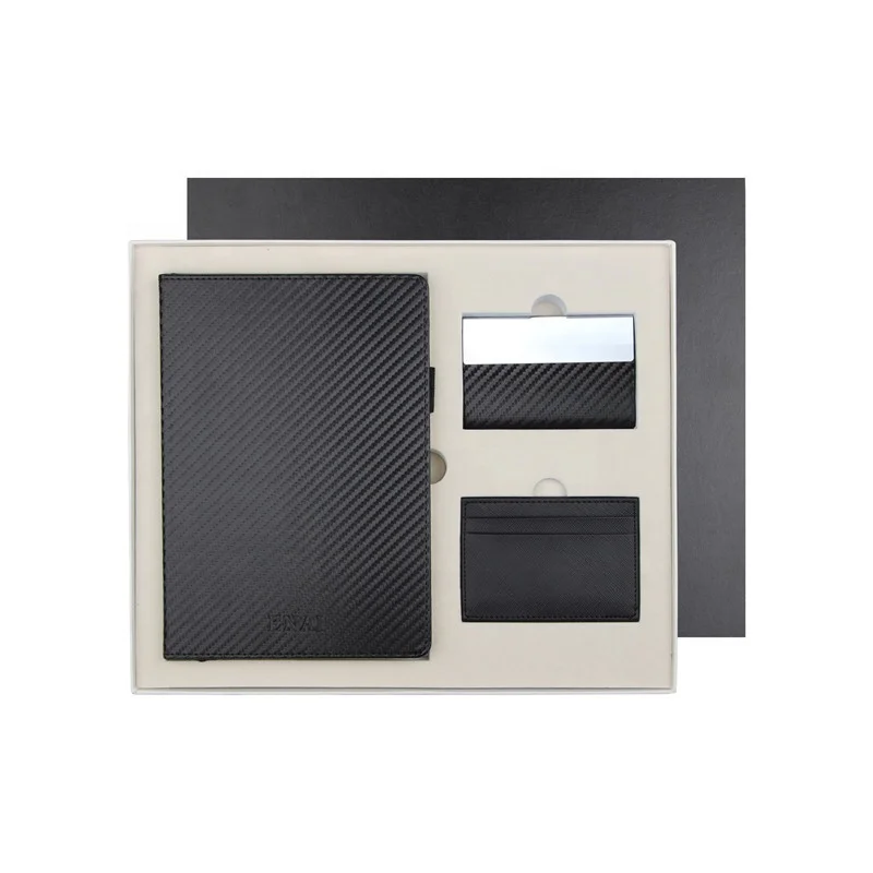 
Pu Leather Card Holder A5 Notebook Diary and Pen Gift Set for Promotion Office Stationery Gift 2021 