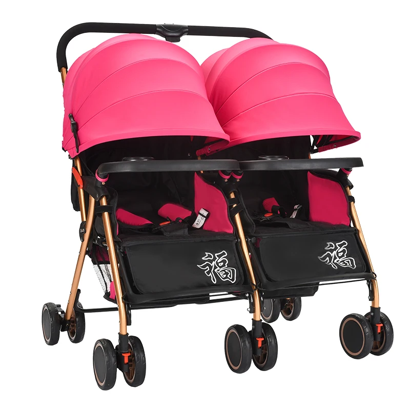 Custom Luxury Various Color Double Twin Stroller With Multi - Gear Adjustable Awning