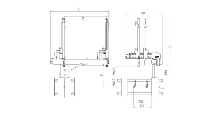 Customized industrial take out folding stacking manipulator for 650-1000 tons, Pick and place robot arm