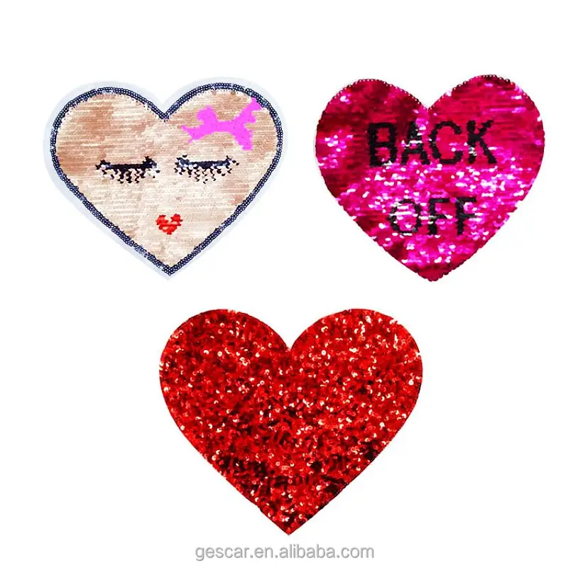 
Shinning Sew on Applique Felt Fabric Embroidery heart style Labels Patches for Kids and Baby 