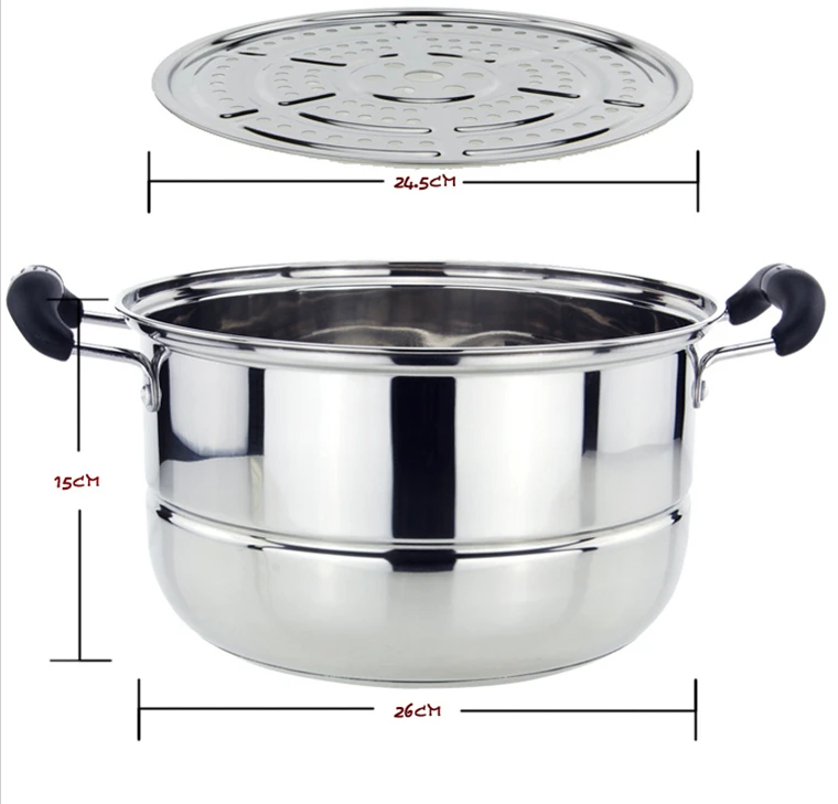 Factory popular design stainless steel steamer pot 28cm / pasta steamer