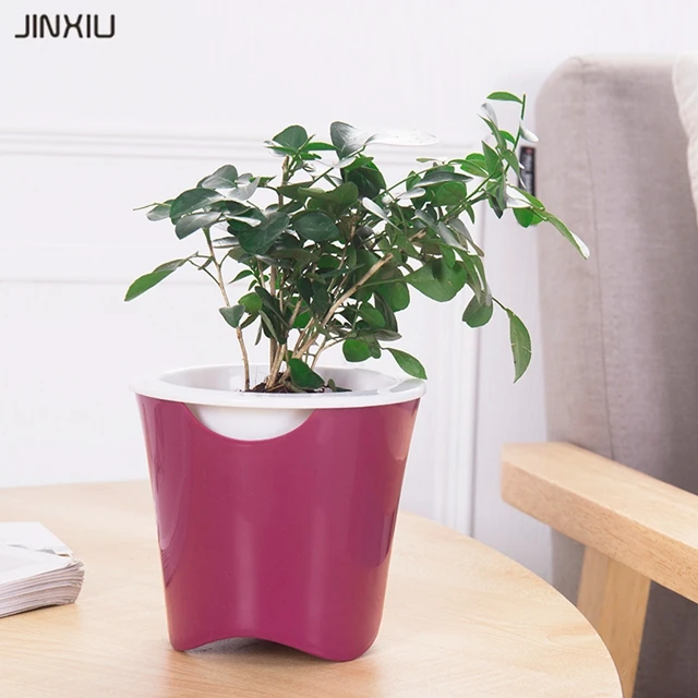 Colorful Cheap Unique Small Plastic Lazy Flower Pot For Office for Wholesale